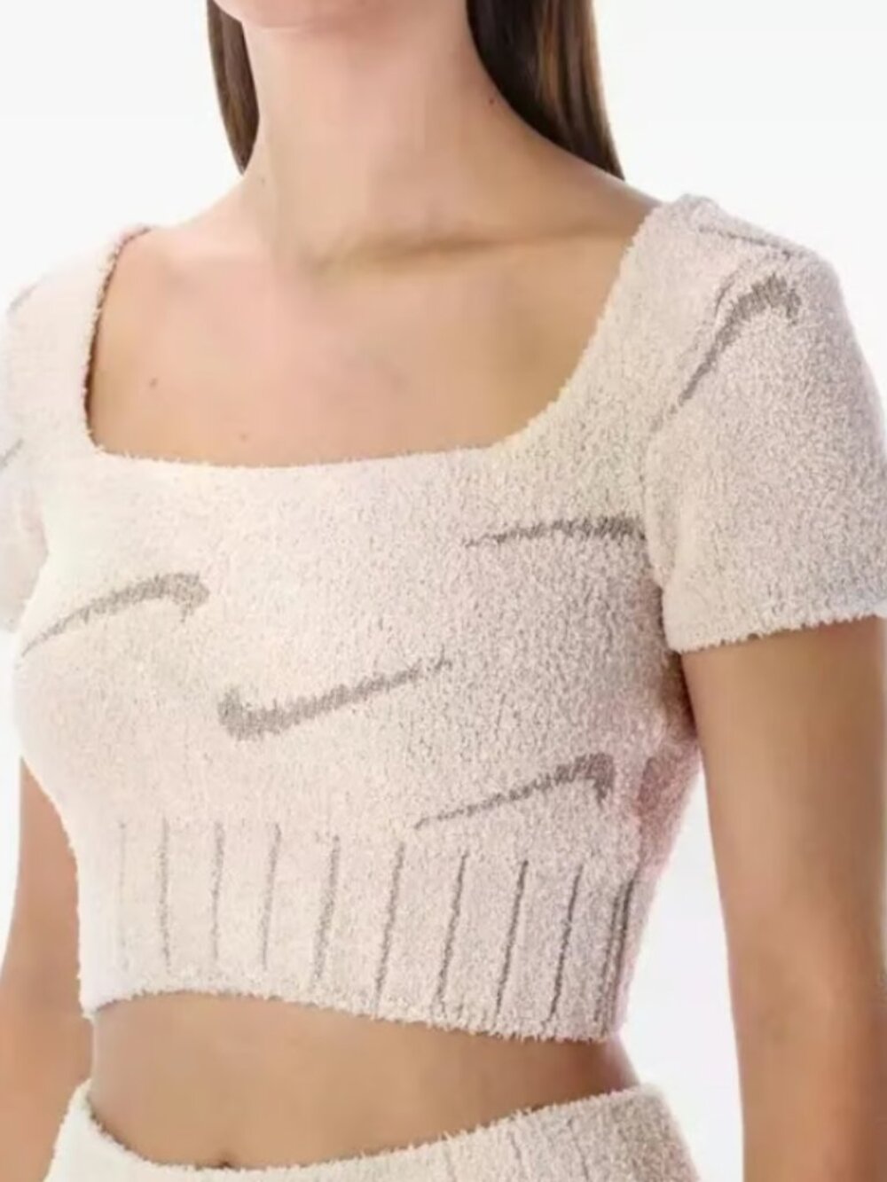 NIKE Sportswear Phoenix Cozy Boucle short sleeve knit Crop Top